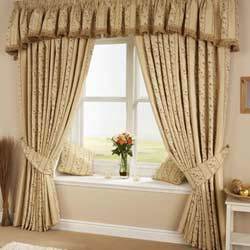Beige Floor-to-Ceiling Drapes with Sheers