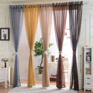 Classic Wood-Tone Curtains with Full-Length Panels