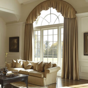 Stylish Grey & White Curtains with Tiebacks
