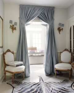 Royal Beige Arch-Style Curtain Setup